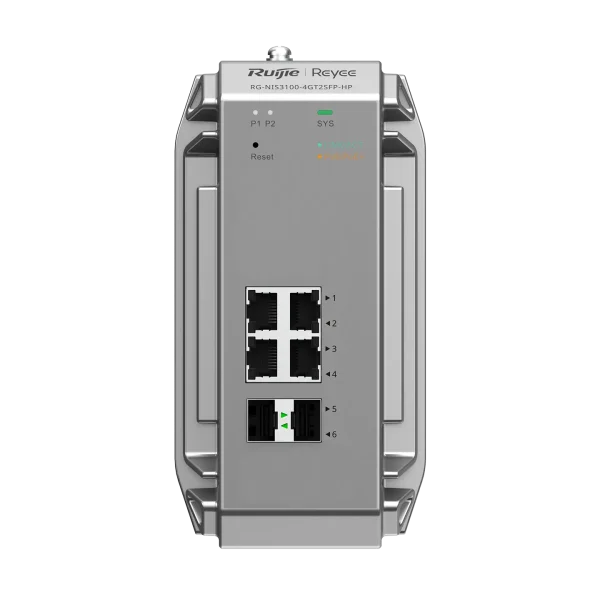 RG‑NIS3100‑4GT2SFP‑HP Industrial PoE+ Switch – 4×Gigabit + 2×SFP, –40°C to 80°C - Image 2