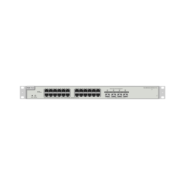 24‑Port PoE+ Layer 3 Switch – 4×10G SFP+, 370 W, Cloud-Managed