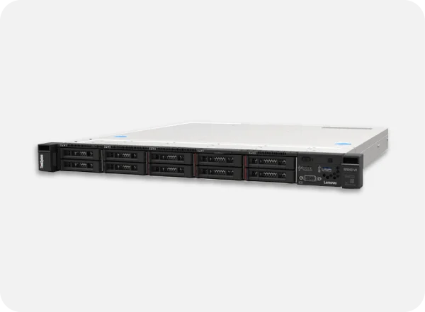 Lenovo ThinkSystem SR250 V2 1U Rack Server – Xeon E‑2300, 128 GB DDR4, Flexible Storage