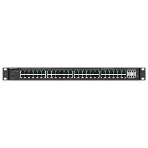 48‑Port PoE+ Gigabit Switch w/ 4×SFP – 104 Gbps, 370 W Budget, Cloud‑Managed