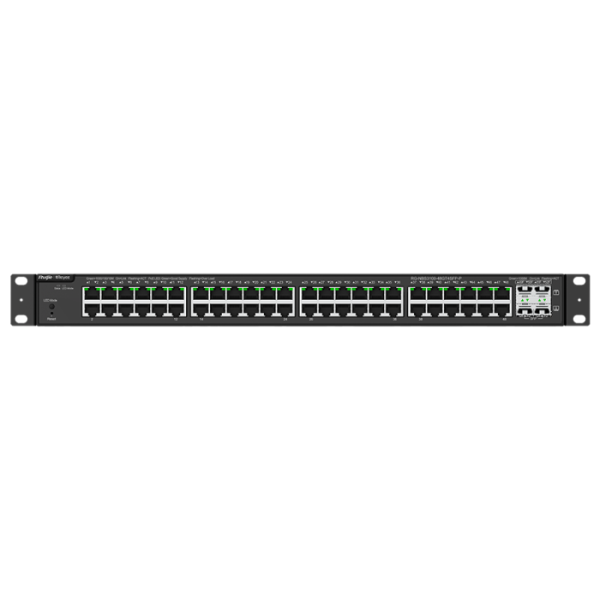 48‑Port PoE+ Gigabit Switch w/ 4×SFP – 104 Gbps, 370 W Budget, Cloud‑Managed