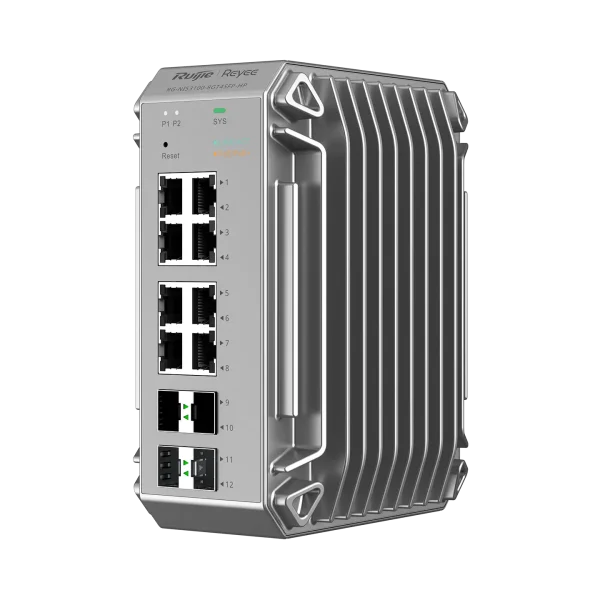 RG‑NIS3100‑8GT4SFP‑HP Industrial PoE+ Switch – 8×GigE + 4×SFP, –40 °C to 80 °C - Image 2
